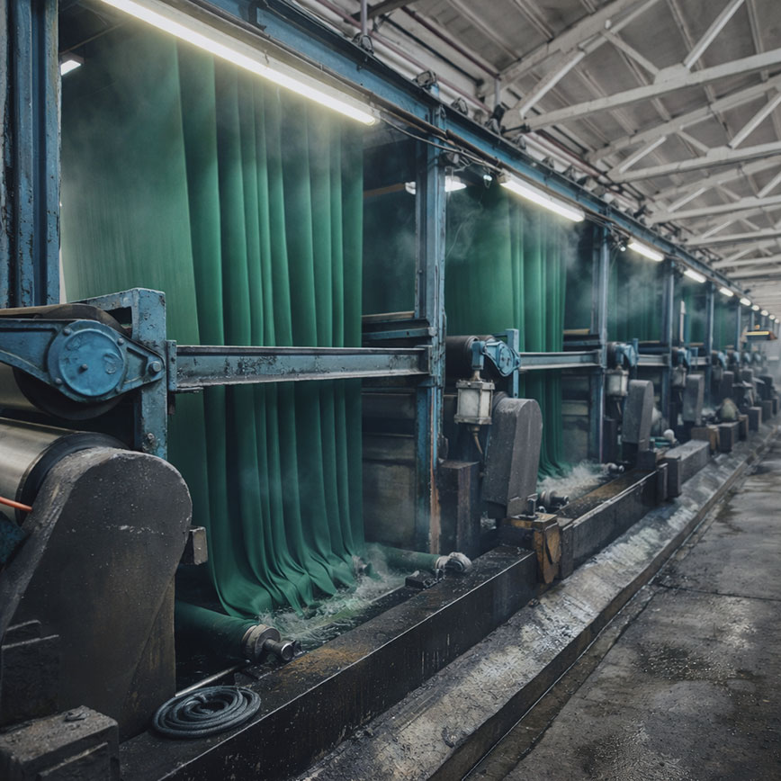 Color and dyeing process control for textile consistency in bulk fabric production