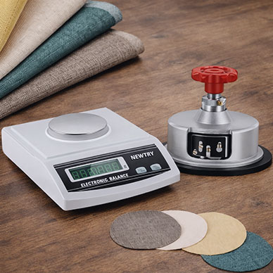 Digital scale measuring fabric GSM for lab dip adjustment and sampling