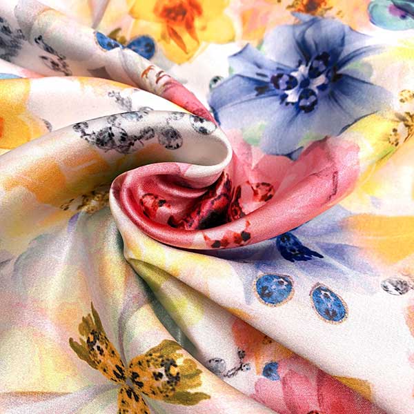 Printed Polyester Sateen Fabric for Dresses and Lining